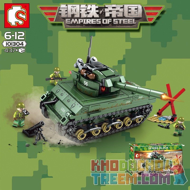 IBLOCK PL-920-169 920-169 PL920-169 SEMBO 101304 non  XE TANK BỌC THÉP bộ đồ chơi xếp lắp ráp ghép mô hình Empires Of Steel Đế Chế Thép 437 khối