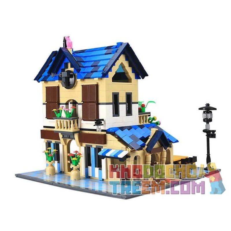 WANGE DR.LUCK 5311 non  NHÀ NGHỈ KIỂU PHÁP bộ đồ chơi xếp lắp ráp ghép mô hình Mini Modular FRENCH COUNTRY LODGE Đường Phố Thu Nhỏ 1298 khối