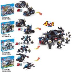 LE DI PIN 27006 27006-1 27006-2 27006-3 27006-4 JZ27006 27006 JZ27006-1 27006-1 JZ27006-2 27006-2 JZ27006-3 27006-3 JZ27006-4 27006-4 Xếp hình kiểu  SWAT SPECIAL FORCE 8 In 4 In 1 SWAT Van 8 Trong 4 Trong 1 Xe Dã Chiến SWAT gồm 10 hộp nhỏ 673 khối