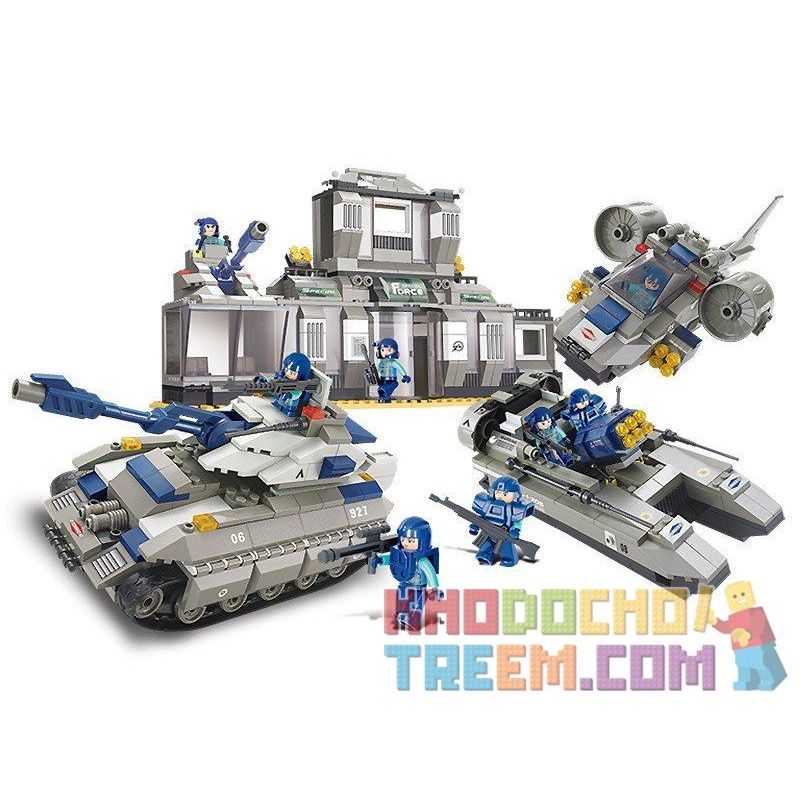 SLUBAN M38-B0211 B0211 0211 M38B0211 38-B0211 non  TRỤ SỞ LỰC LƯỢNG CẢNH SÁT ĐẶC BIỆT bộ đồ chơi xếp lắp ráp ghép mô hình Military Army Quân Sự Bộ Đội 822 khối
