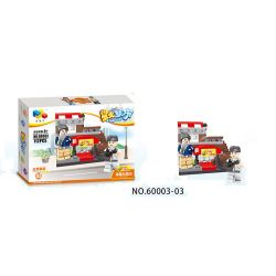 QIZHILE 60003 Xếp hình kiểu  MODULAR BUILDINGS Western Restaurant, Baby Barber And Toy Shop, Starlight Kindergarten, Police Station, Remote Control Car Store 6 Cửa Hàng Nhỏ 687 khối