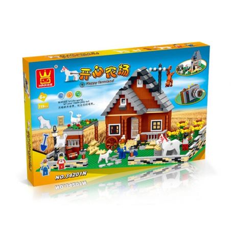 WANGE 34201N Xếp hình kiểu  CITY Happy Farmland Nông Trại Vui Vẻ 719 khối