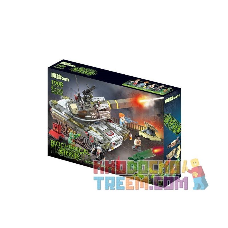 CAYI 1908 non  PHÁO BINH HẠNG NẶNG bộ đồ chơi xếp lắp ráp ghép mô hình Biochemical Policeman Cảnh Sát Chống Vũ Khí Hóa Học 739 khối