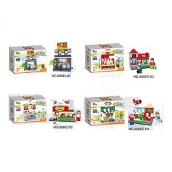 QIZHILE 60005 Xếp hình kiểu  MODULAR BUILDINGS Convenience Store, Fast Food Pizza, Pet And Dessert Shop Hệ Thống Cửa Hàng Tiện Lợi, Thú Cưng, Bánh Ngọt, Pizza 741 khối