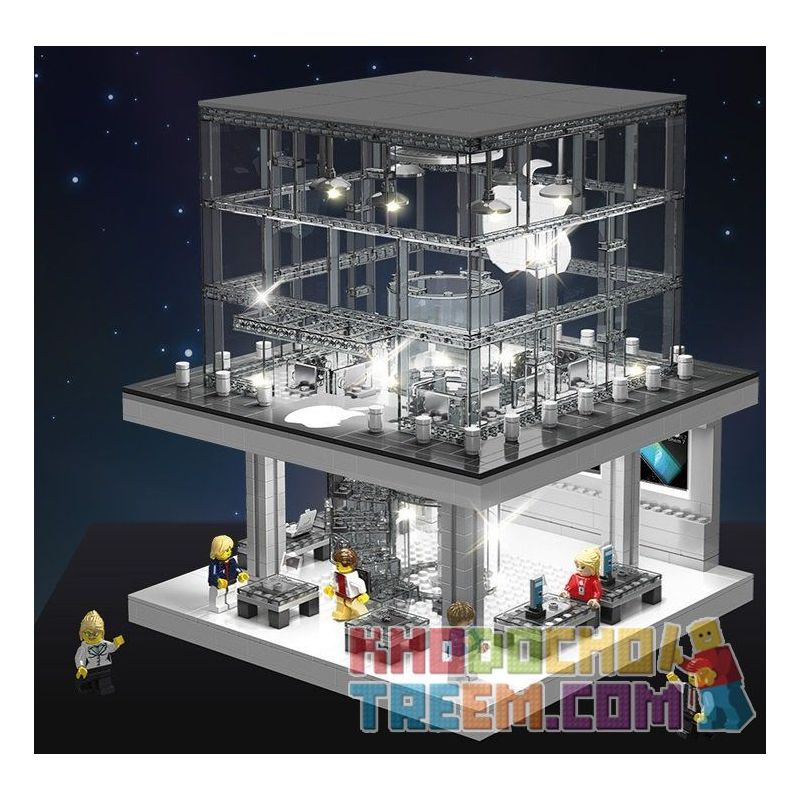 SEMBO SD6900 6900 non  CỬA HÀNG APPLE CÓ ĐÈN bộ đồ chơi xếp lắp ráp ghép mô hình Modular Buildings SEMBO BLOCK Mô Hình Nhà Cửa 1116 khối