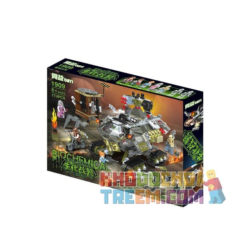 CAYI 1909 non  TRẬN ĐÁNH PHÁ CỦA SIÊU XE TĂNG A-374 bộ đồ chơi xếp lắp ráp ghép mô hình Biochemical Policeman Cảnh Sát Chống Vũ Khí Hóa Học 774 khối