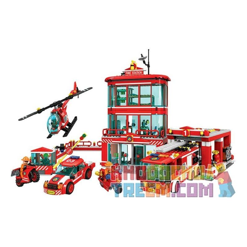 Winner 7025 non  LỰC LƯỢNG CỨU HỎA bộ đồ chơi xếp lắp ráp ghép mô hình Fire Rescure FIRE BRIGADE 969 khối
