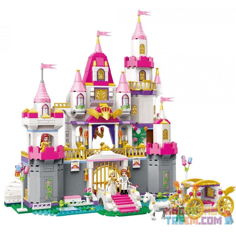 Enlighten 2612 Qman 2612 non  LÂU ĐÀI CỦA CÔNG CHÚA LEAH VÀ HOÀNG TỬ bộ đồ chơi xếp lắp ráp ghép mô hình Prinecess Leah PRINECESS LEAH ANGEL CASTLE CELEBRATION 938 khối
