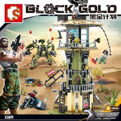 SEMBO 11717 non  TẤN CÔNG TRẠM GÁC bộ đồ chơi xếp lắp ráp ghép mô hình Black Gold Cuộc Chiến Vàng Đen 651 khối