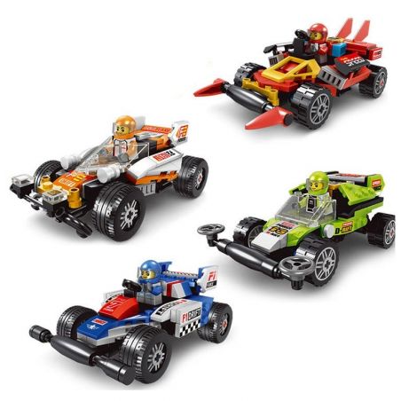 LE DI PIN 15111 Xếp hình kiểu  SPEED CHAMPIONS 4 Racing Cars 4 Xe đua 464 khối