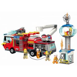 Enlighten 2809 Qman 2809 non  CHỮA CHÁY NGỌN THÁP bộ đồ chơi xếp lắp ráp ghép mô hình Fire Rescure FIRE RESCUE Cứu Hỏa 647 khối