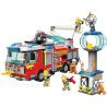 Enlighten 2809 Qman 2809 non  CHỮA CHÁY NGỌN THÁP bộ đồ chơi xếp lắp ráp ghép mô hình Fire Rescure FIRE RESCUE Cứu Hỏa 647 khối