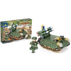 Kazi KY84056 84056 non  4 THIẾT BỊ KẾT HỢP THÀNH XE TĂNG bộ đồ chơi xếp lắp ráp ghép mô hình Field Army FIELD ARMY AH-64 Chiến Trường 643 khối