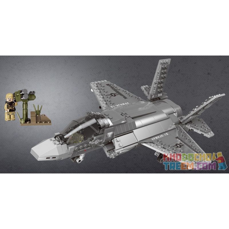 XINGBAO XB-06026 06026 XB06026 non  MÁY BAY CHIẾN ĐẤU THẾ HỆ THỨ 5 bộ đồ chơi xếp lắp ráp ghép mô hình Across The Battlefield ACROSS THE BATTLEFIELD F35 Băng Qua Chiến Trường 646 khối