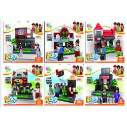 QIZHILE 60004 Xếp hình kiểu  MINI MODULAR Shop, Hotel, Zoo_Happy KTV, Library, Barber Shop, Model Karaoke, Thư Viện, Tiệm Cắt Tóc, Cửa Hàng, Khách Sạn 893 khối