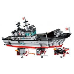Enlighten 1723 Qman 1723 non  TÀU SÂN BAY RẮN ĐỎ bộ đồ chơi xếp lắp ráp ghép mô hình Tactical Espionage Action Chiến Thuật Quân Sự 642 khối