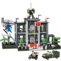 Enlighten 825 Qman 825 non  TRỤ SỞ CHỈ HUY QUÂN ĐỘI bộ đồ chơi xếp lắp ráp ghép mô hình Military Army COMBATZONES HEADQUARTERS Quân Sự Bộ Đội 1048 khối