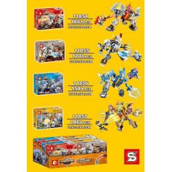 SEMBO 11854 11855 11856 11857 Xếp hình kiểu  KING OF GLORY HEGEMONY Siêu Nhân, Lưu Bị, Triệu Vân, Lữ Bố gồm 4 hộp nhỏ 636 khối