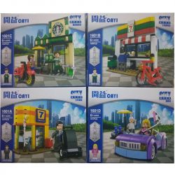 CAYI 1601A 1601B 1601C 1601D non  KHÁCH SẠN CỬA HÀNG TIỆN LỢI QUÁN CAFE NGÀY NGHỈ LỄ bộ đồ chơi xếp lắp ráp ghép mô hình City Thành Phố 421 khối
