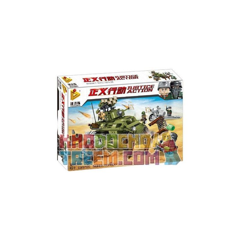 PanlosBrick 631007 Panlos Brick 631007 non  XE TĂNG BẮN TÊN LỬA 0-07 bộ đồ chơi xếp lắp ráp ghép mô hình Justice Action Thi Hành Công Lý 616 khối