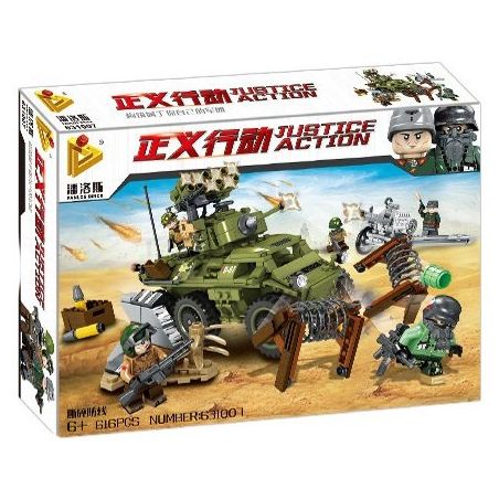 PanlosBrick 631007 Panlos Brick 631007 non  XE TĂNG BẮN TÊN LỬA 0-07 bộ đồ chơi xếp lắp ráp ghép mô hình Justice Action Thi Hành Công Lý 616 khối