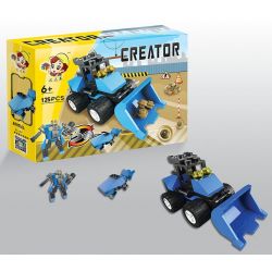 QIZHILE 3001 Xếp hình kiểu  CREATOR 3 IN 1 Construction Vehicle 5 In 1 Bộ Xe Xây Dựng Máy ủi, Máy Xúc, Xe Tải, Cần Cẩu, Xe Trộn Be· 634 khối