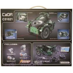 DOUBLEE CADA C51021 51021 non  XE GẮN MÁY QUÂN SỰ THẾ CHIẾN THỨ HAI bộ đồ chơi xếp lắp ráp ghép mô hình  WORLD WAR II MILITARY MOTORCYCLE Kỹ Thuật Công Nghệ Cao Mô Hình Phương Tiện 629 khối