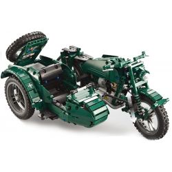 DOUBLEE CADA C51021 51021 non  XE GẮN MÁY QUÂN SỰ THẾ CHIẾN THỨ HAI bộ đồ chơi xếp lắp ráp ghép mô hình  WORLD WAR II MILITARY MOTORCYCLE Kỹ Thuật Công Nghệ Cao Mô Hình Phương Tiện 629 khối