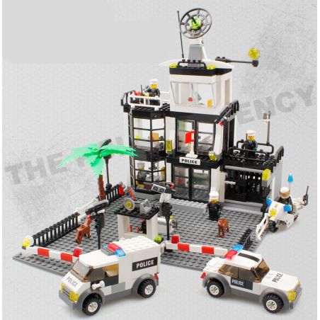 Kazi KY6725 6725 non  TRỤ SỞ CẢNH SÁT bộ đồ chơi xếp lắp ráp ghép mô hình City POLICE Thành Phố 631 khối