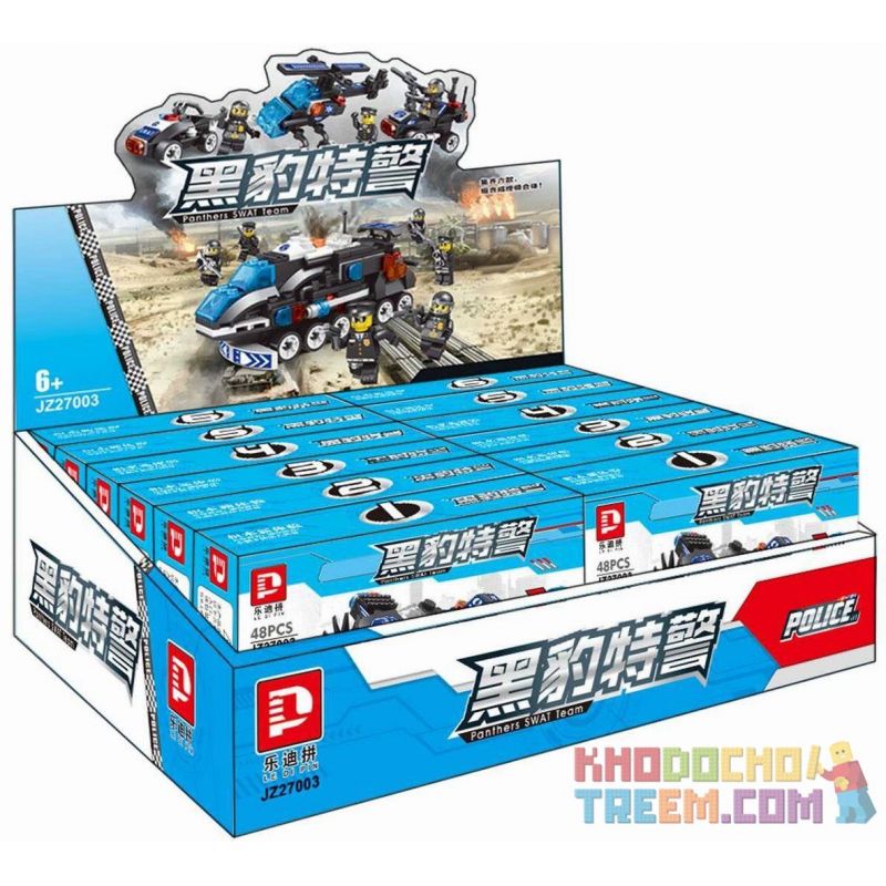 LE DI PIN 27003 27003-1 27003-2 27003-3 27003-4 27003-5 27003-6 JZ27003 27003 JZ27003-1 27003-1 JZ27003-2 27003-2 JZ27003-3 27003-3 JZ27003-4 27003-4 JZ27003-5 27003-5 JZ27003-6 27003-6 Xếp hình kiểu  SWAT SPECIAL FORCE 18 In 6 In 1 Multiple 12-wheel Police Car Xe Cảnh Sát Kết Hợp Từ 18 Xe Con gồm 14 hộp nhỏ 590 khối