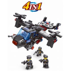 LE DI PIN 27004 Xếp hình kiểu  SWAT SPECIAL FORCE 4 In 1 SWAT Vehicles Các Phương Tiện Của Đội Cảnh Sát đặc Nhiệm SWAT 4 Trong 1 752 khối