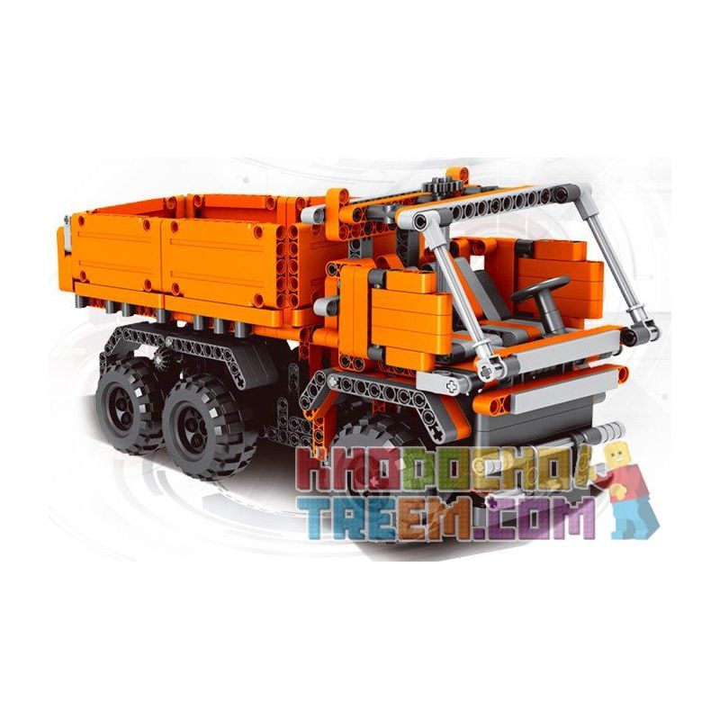 QIZHILE 23001 non  XE BEN bộ đồ chơi xếp lắp ráp ghép mô hình Master Bulider Cỗ Máy Xây Dựng 618 khối