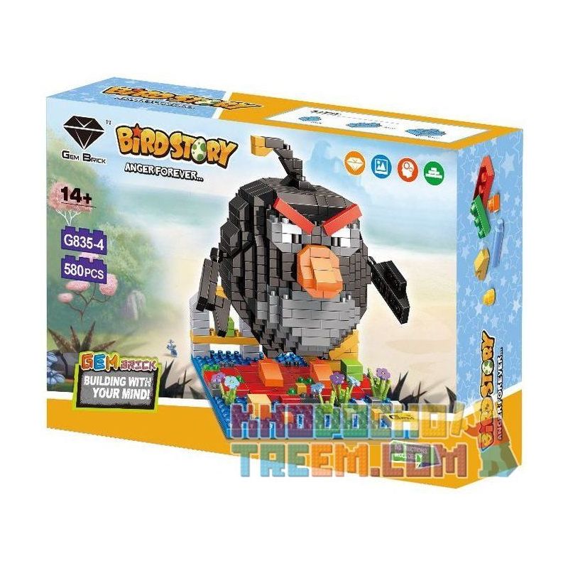 PanlosBrick G835-4 835-4 Panlos Brick G835-4 835-4 Xếp hình kiểu  THE ANGRY BIRDS MOVIE Chim điên Màu đen 580 khối