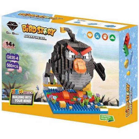 PanlosBrick G835-4 835-4 Panlos Brick G835-4 835-4 Xếp hình kiểu  THE ANGRY BIRDS MOVIE Chim điên Màu đen 580 khối
