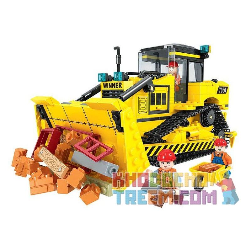 Winner 7080 non  MÁY ỦI bộ đồ chơi xếp lắp ráp ghép mô hình City LITTLE ENGINEERS Thành Phố 624 khối
