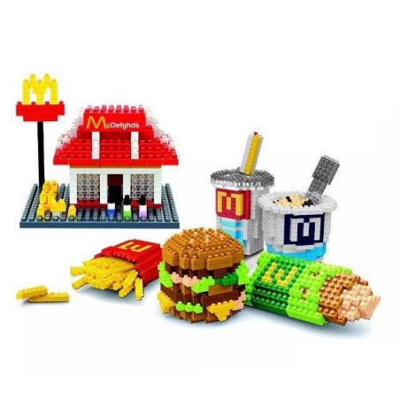 WISE HAWK 2340 Xếp hình kiểu Nanoblock ARCHITECTURE McDonald's Package Gói McDonald's 1600 khối