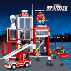 SLUBAN M38-B0631 B0631 0631 M38B0631 38-B0631 non  TRỤ SỞ CỨU HỎA bộ đồ chơi xếp lắp ráp ghép mô hình Fire Rescure FIRE STATION 612 khối