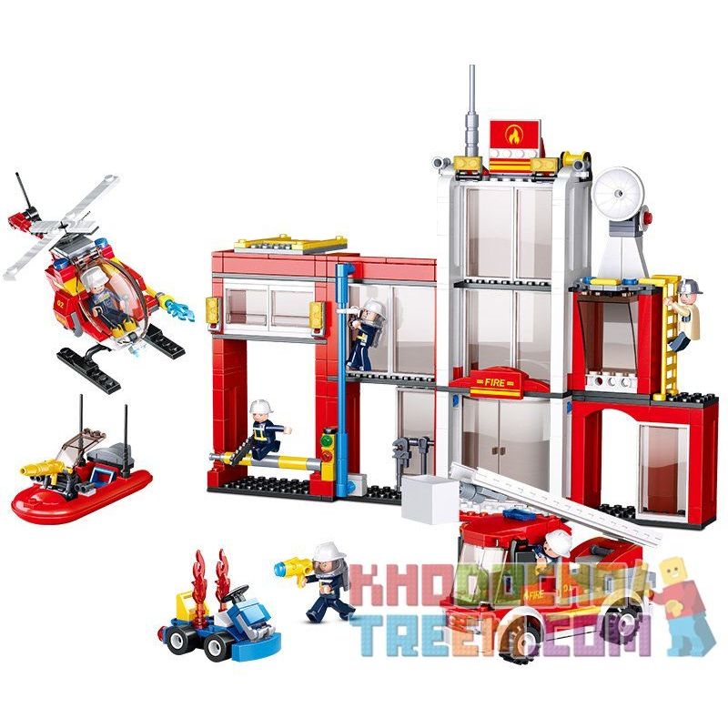 SLUBAN M38-B0631 B0631 0631 M38B0631 38-B0631 non  TRỤ SỞ CỨU HỎA bộ đồ chơi xếp lắp ráp ghép mô hình Fire Rescure FIRE STATION 612 khối