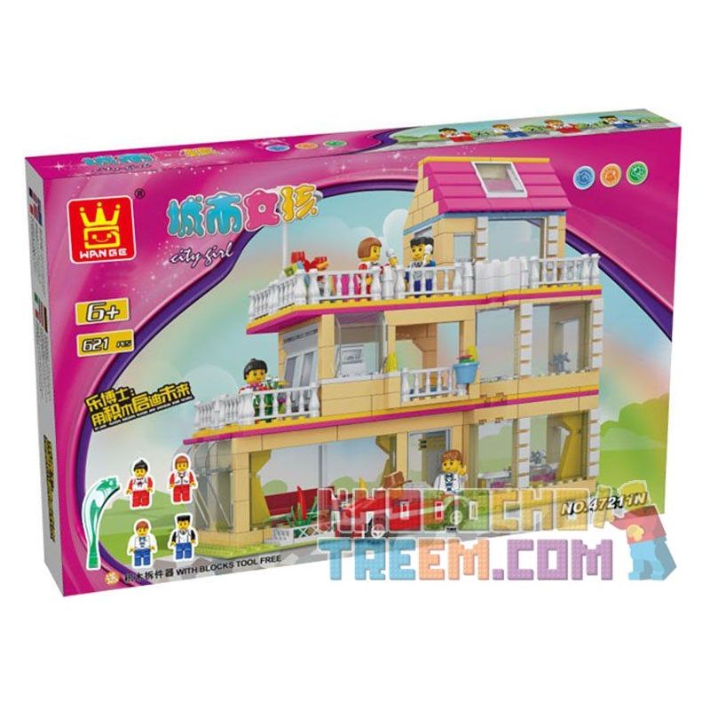 WANGE 47211N Xếp hình kiểu   3-floor House Ngôi Nhà Ba Tầng 621 khối