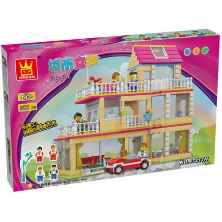 WANGE 47211N Xếp hình kiểu   3-floor House Ngôi Nhà Ba Tầng 621 khối