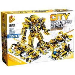 PanlosBrick 633008 Panlos Brick 633008 non  12 PHƯƠNG TIỆN KẾT HỢP THÀNH ROBOT MECHA bộ đồ chơi xếp lắp ráp ghép mô hình City CITY PROJECT MECHA Thành Phố 573 khối