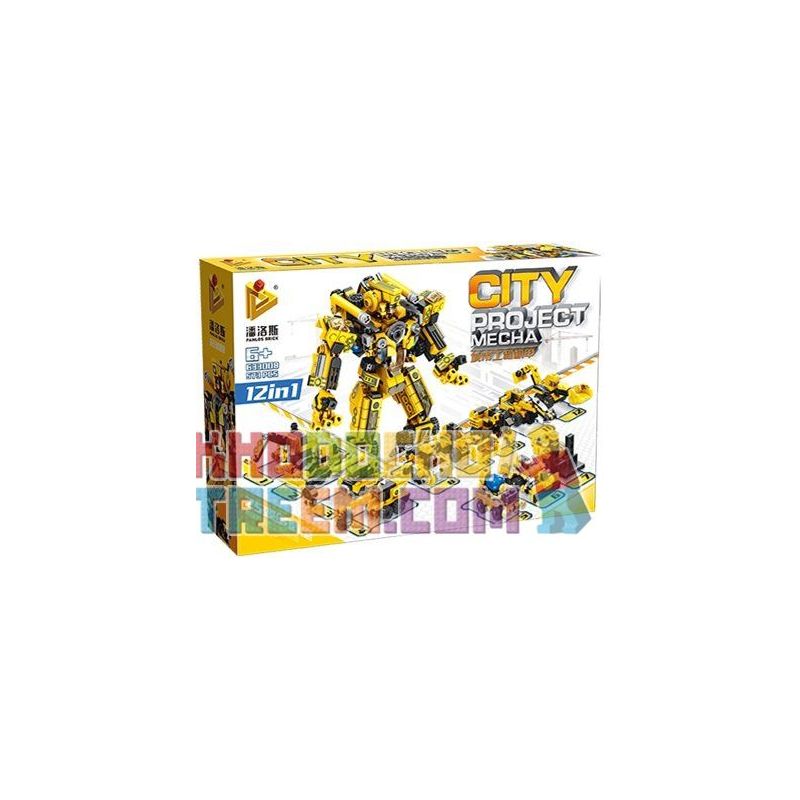 PanlosBrick 633008 Panlos Brick 633008 non  12 PHƯƠNG TIỆN KẾT HỢP THÀNH ROBOT MECHA bộ đồ chơi xếp lắp ráp ghép mô hình City CITY PROJECT MECHA Thành Phố 573 khối