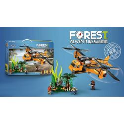 XINGBAO XB-15003 15003 XB15003 non  MÁY BAY VẬN TẢI bộ đồ chơi xếp lắp ráp ghép mô hình Forest Adventure Thám Hiểm Rừng Già 622 khối
