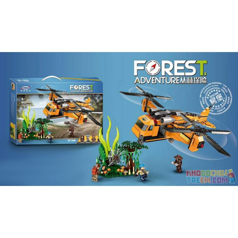 XINGBAO XB-15003 15003 XB15003 non  MÁY BAY VẬN TẢI bộ đồ chơi xếp lắp ráp ghép mô hình Forest Adventure Thám Hiểm Rừng Già 622 khối