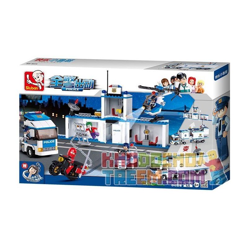SLUBAN M38-B0376 B0376 0376 M38B0376 38-B0376 non  TRẠM CẢNH SÁT DI ĐỘNG bộ đồ chơi xếp lắp ráp ghép mô hình Police POLICE MOBILE COMMAND 572 khối