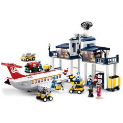 SLUBAN M38-B0373 B0373 0373 M38B0373 38-B0373 non  XƯỞNG BẢO DƯỠNG MÁY BAY LỚN bộ đồ chơi xếp lắp ráp ghép mô hình City AVIATION Thành Phố 599 khối