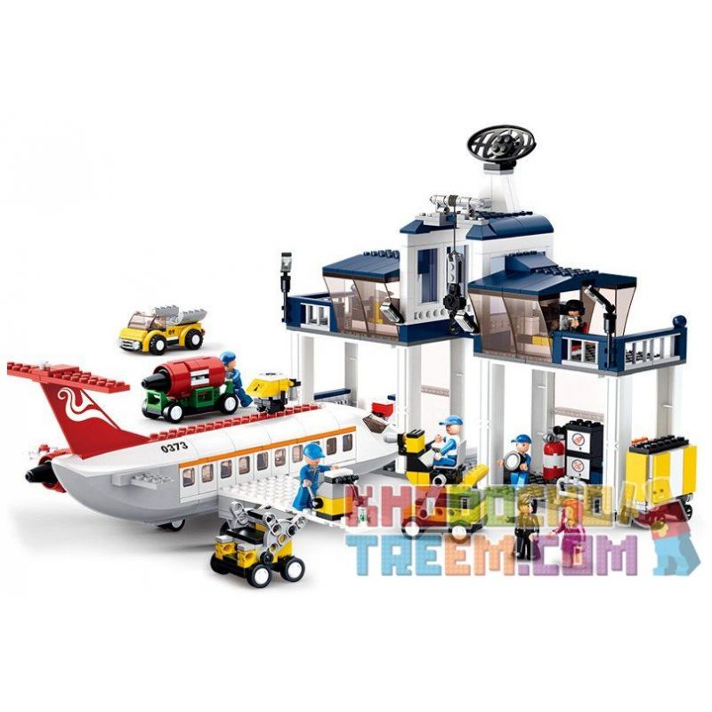 SLUBAN M38-B0373 B0373 0373 M38B0373 38-B0373 non  XƯỞNG BẢO DƯỠNG MÁY BAY LỚN bộ đồ chơi xếp lắp ráp ghép mô hình City AVIATION Thành Phố 599 khối