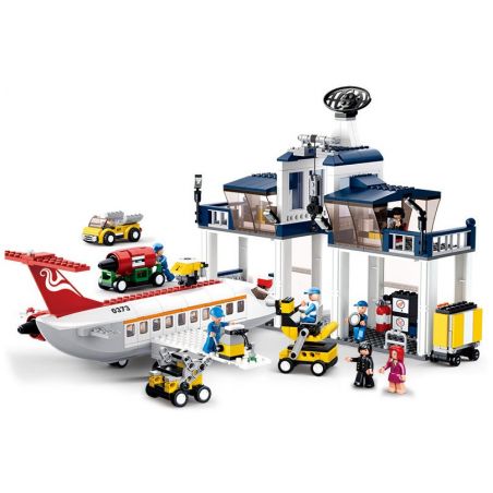 SLUBAN M38-B0373 B0373 0373 M38B0373 38-B0373 non  XƯỞNG BẢO DƯỠNG MÁY BAY LỚN bộ đồ chơi xếp lắp ráp ghép mô hình City AVIATION Thành Phố 599 khối