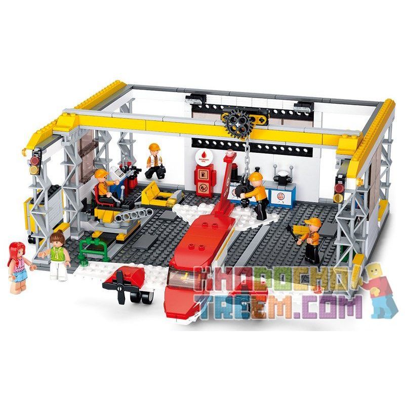 SLUBAN M38-B0372 B0372 0372 M38B0372 38-B0372 non  XƯỞNG SỬA CHỮA MÁY BAY bộ đồ chơi xếp lắp ráp ghép mô hình City AVIATION Thành Phố 599 khối