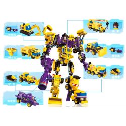 Enlighten 1401 Qman 1401 non  XẾP HÌNH CHIẾN THẦN 7 TRONG 1 bộ đồ chơi xếp lắp ráp ghép mô hình Transformers CREATIVE MASTER Robot Đại Chiến Người Máy Biến Hình 599 khối